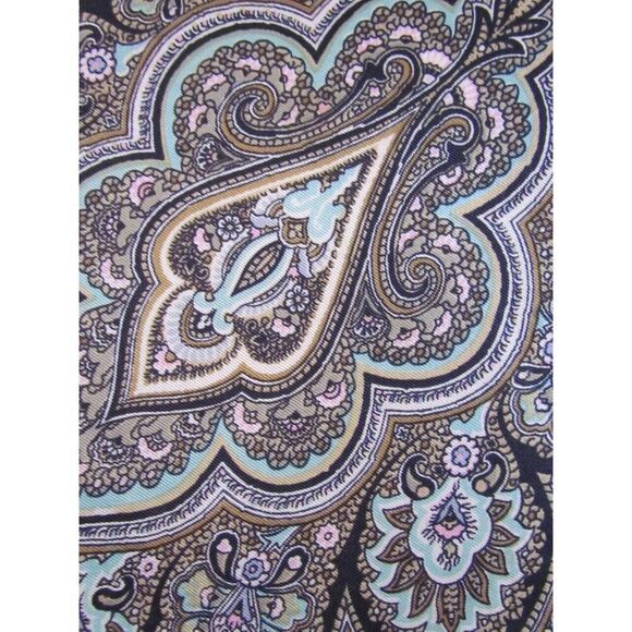 Vintage Liberty Of London Silk Scarf 23 x 23 in Pink Olive Fleur De Lis Red - Picture 3 of 16